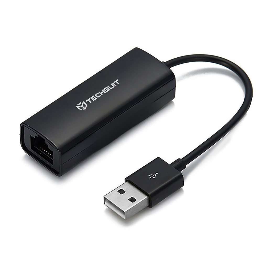 Techsuit Ethernet adaptér NetLink AC19 USB samec na RJ45 LAN port samica 100Mbps ABS čierny