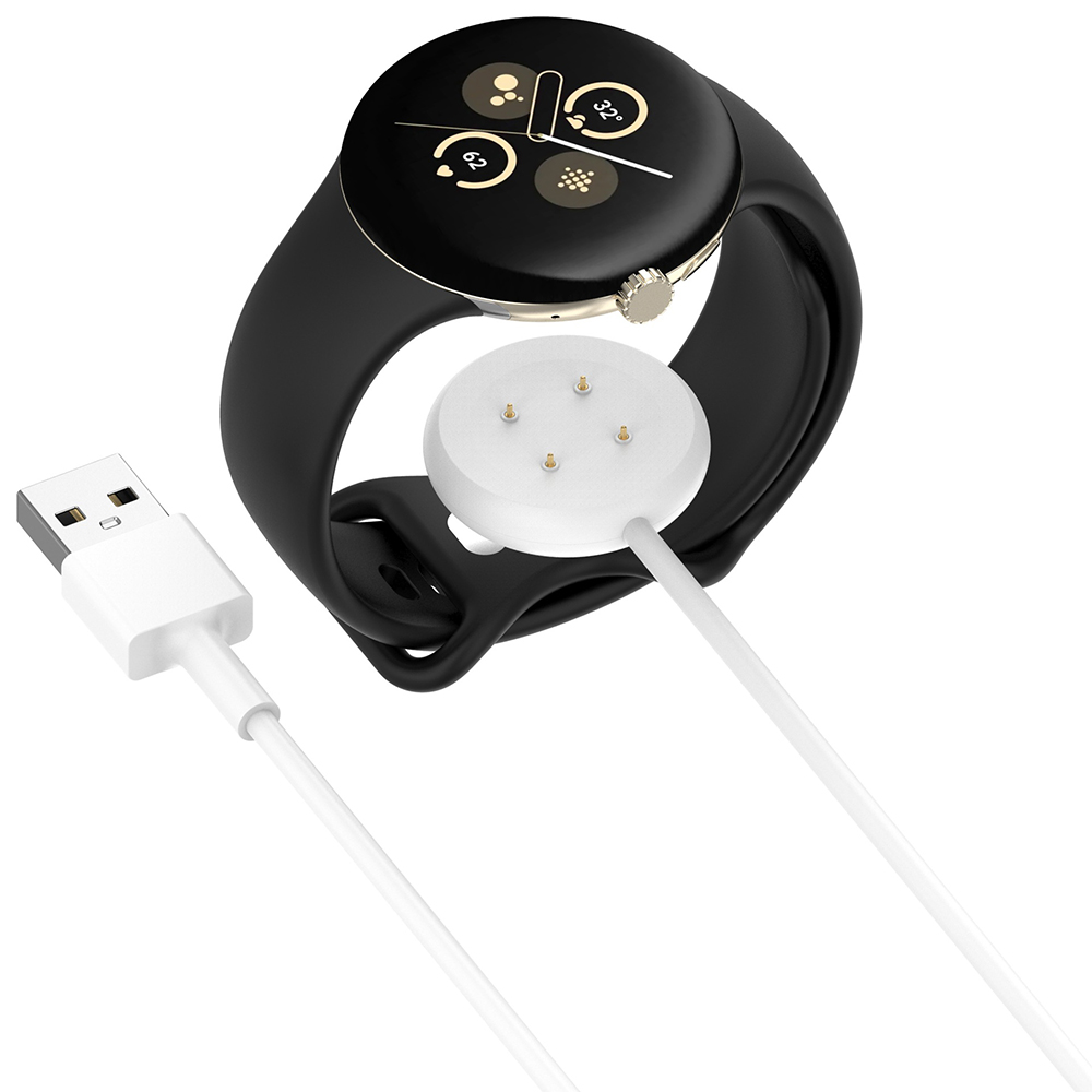 Techsuit SmartWatch bezdrôtový nabíjací kábel pre Google Pixel Watch 3 2 Fitbit Ace LTE USB biely