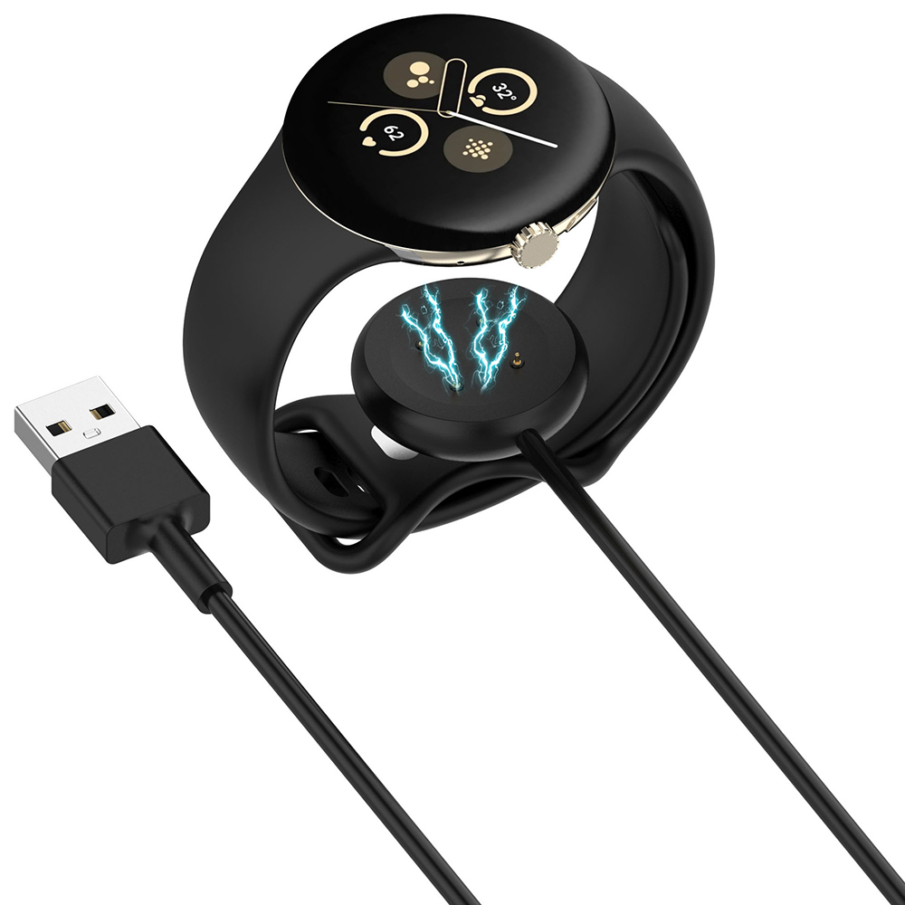 Techsuit SmartWatch bezdrôtový nabíjací kábel pre Google Pixel Watch 3 2 Fitbit Ace LTE USB čierna