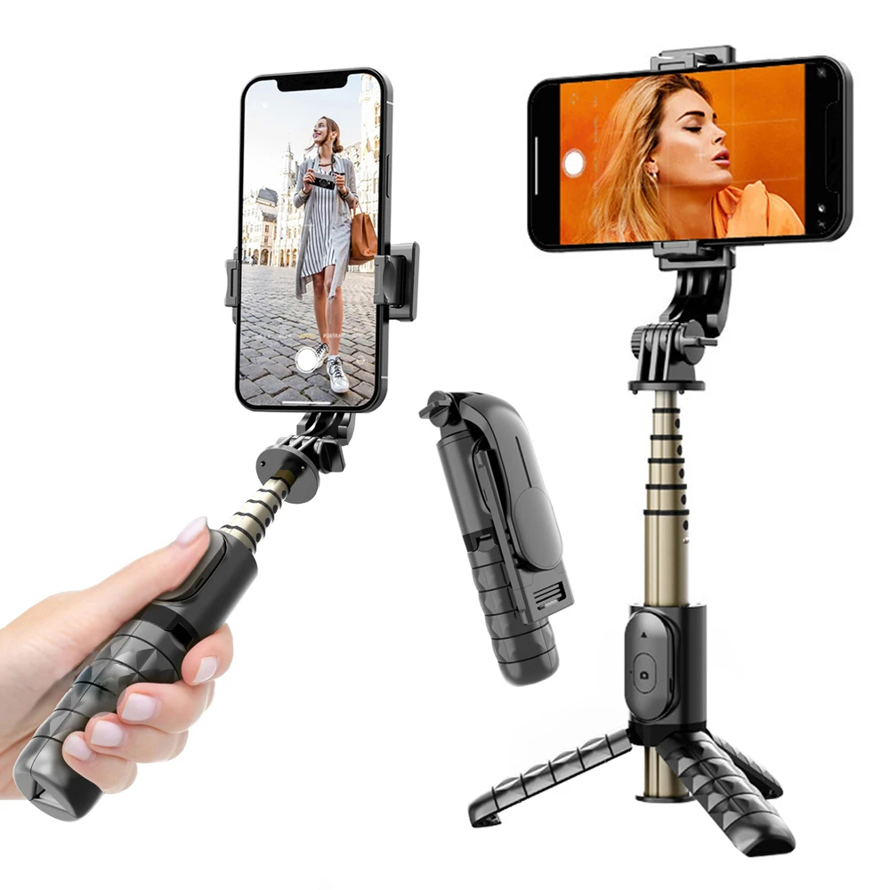 Techsuit Mini Selfie Stick Q10 Gimbal Bluetooth Svetlo Čierna