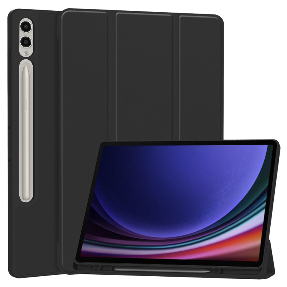 Techsuit Flex Trifold s držiakom na ceruzku Samsung Tab S9 S10 S9 FE Plus Čierna