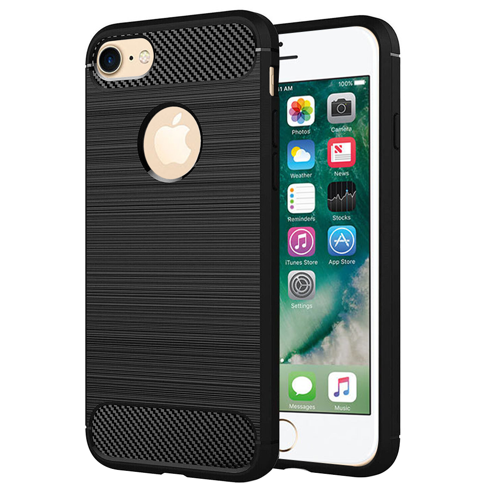 Techsuit Karbón Silikón iPhone 7 iPhone 8 Čierny