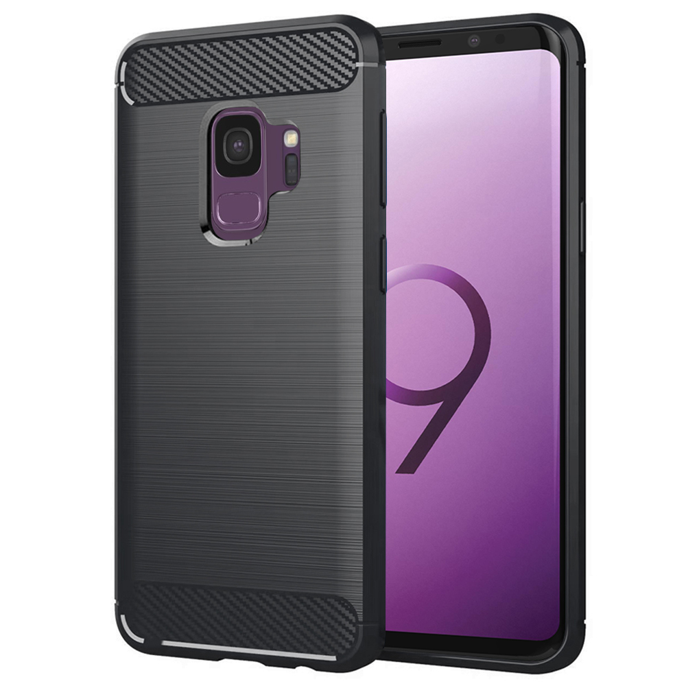 Techsuit Karbón Silikón Samsung Galaxy S9 Čierny