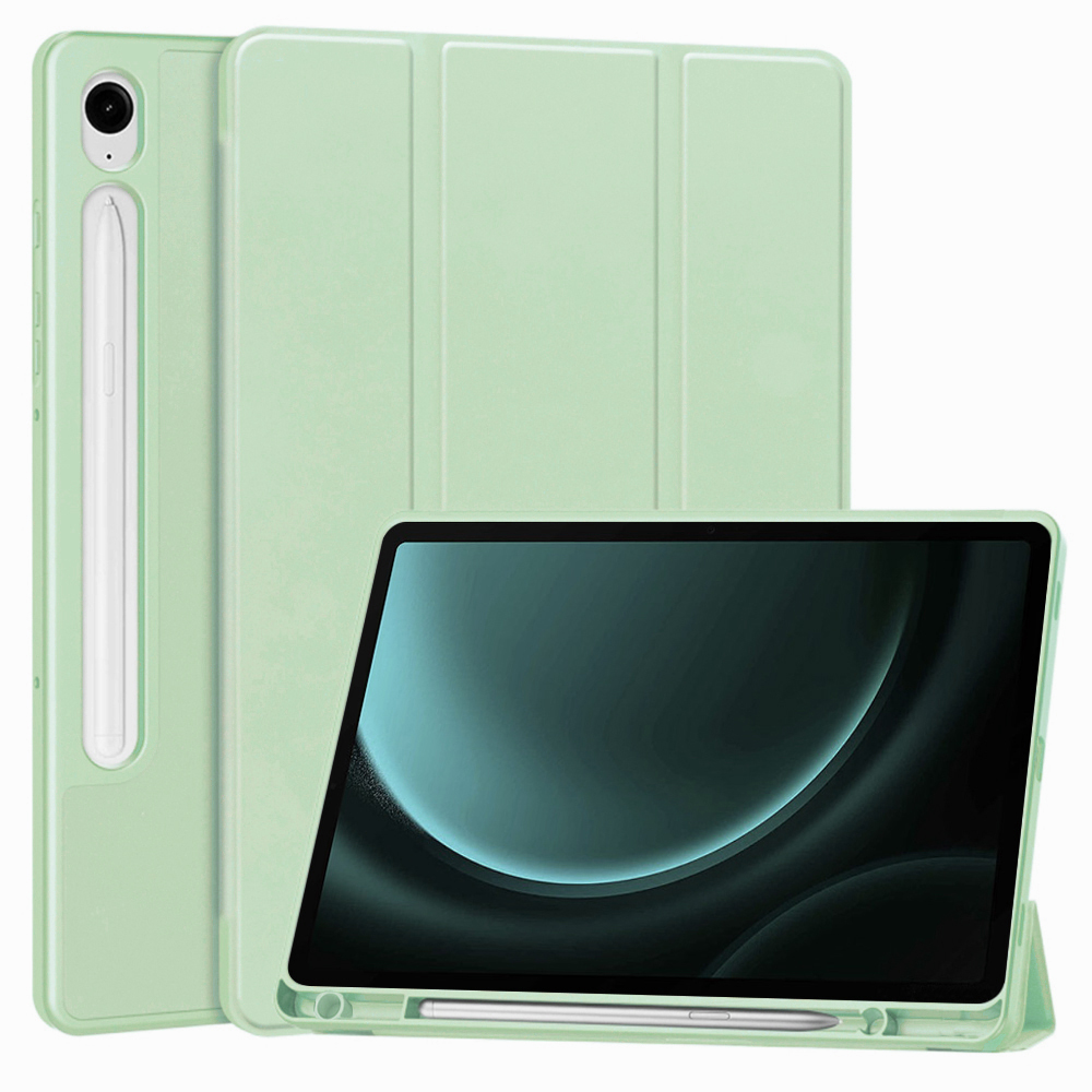 Techsuit Flex Trifold obal s držiakom pera Tab S9 S9 FE S10 FE Matcha zelená.