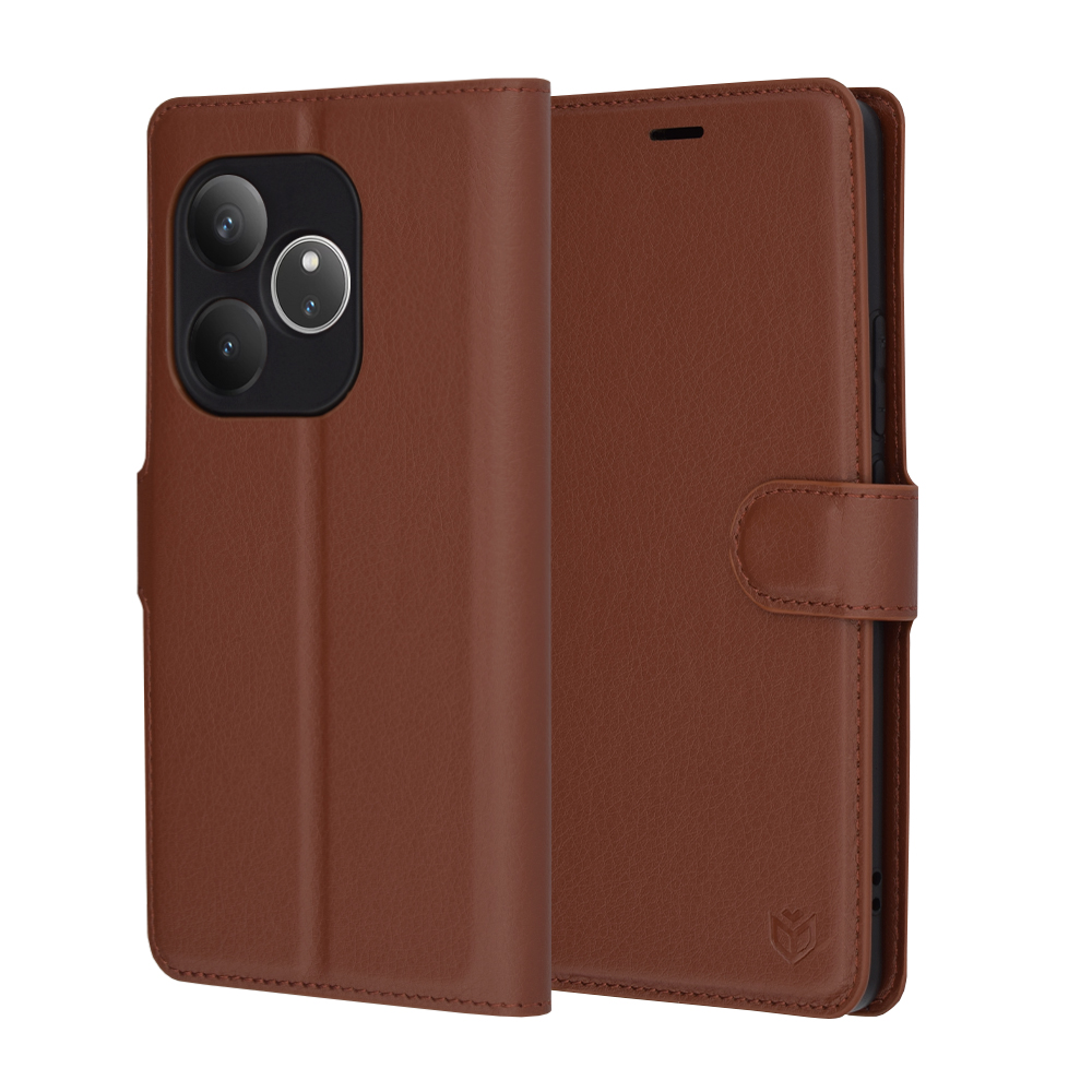 Techsuit kožené folio Realme GT 6 GT 6T hnedé