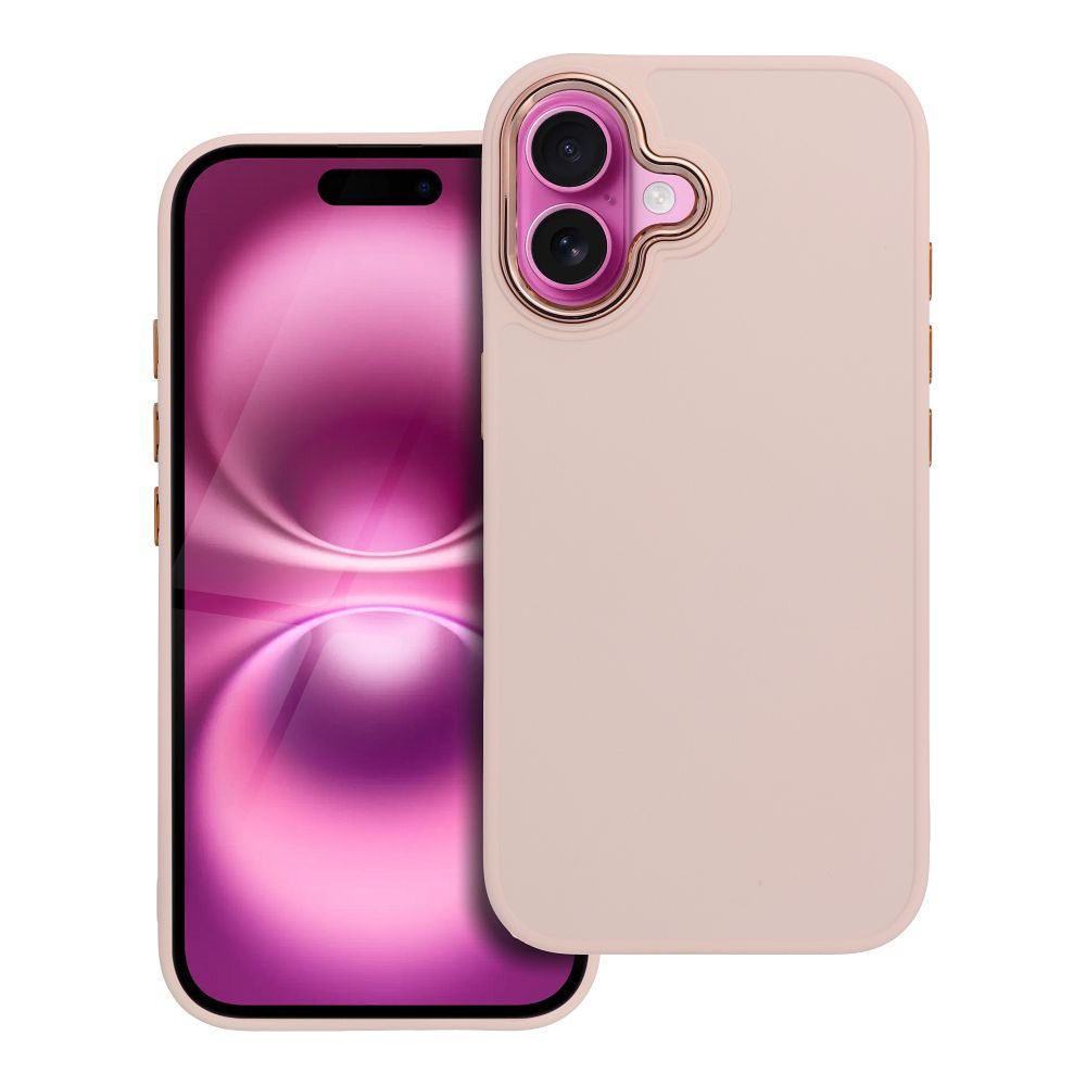 Kryt Frame pre iPhone 16 púdrovo ružový