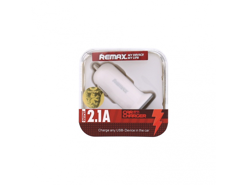 Autonabíjačka Dual USB mini Remax 2.1A biela