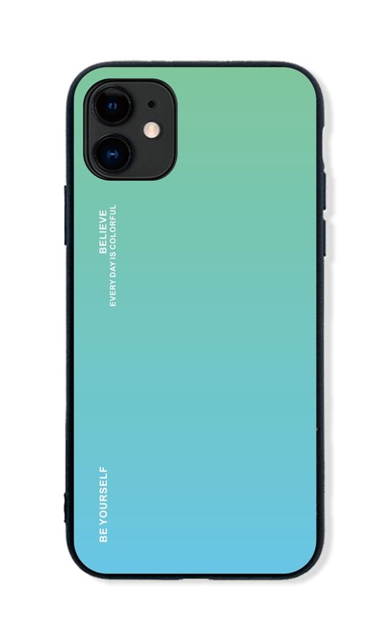 Kryt TopQ LUXURY iPhone 11 pevný dúhový zelený 45481