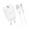 Rýchlonabíjačka Borofone BN5 Sunlight vrátane USB-C dátového kábla biela 18W
