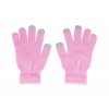 Dotykové rukavice pre mobilný telefón svetlo ružové veľ. S