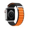 Textilný remienok Wavy pre Apple Watch 42-44-45-49 mm čierno-oranžový