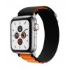 Textilný remienok Wavy pre Apple Watch 42-44-45-49 mm čierno-oranžový