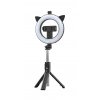 Bluetooth selfie tyč Ring Light P20D-4 s LED osvetlením čierna