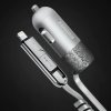 Nabíjačka do auta REMAX RCC-103 2v1 vrátane dátového kábla microUSB a Lightning 3,4 A strieborná