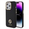 Zadný kryt Guess Liquid Silicone 4G Strass Metal Logo pre iPhone 15 Pro Black