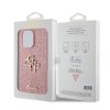 Zadný kryt Guess PU Fixed Glitter 4G Metal Logo pre iPhone 15 Pro Max Pink