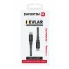 Dátový kábel Swissten ARAMID REINFORCED usb-c / usb-c 1,5 m antracitový