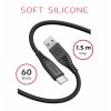 Dátový kábel swissten soft silicone usb / usb-c 1,5 m 60w čierny