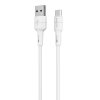 Dátový kábel Borofone BX30 silikónový - USB na Micro USB - 2,4A 1 meter biely