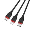 Dátový kábel Borofone BX17 Enjoy 3 v 1 - USB na typ C, Micro USB, Lightning - 2,4 A 1 meter čierny