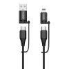 Dátový kábel KAKU KSC-654 Tuojie 4 v 1 - USB + typ C na typ C + Lightning - 1,2 metra čierny