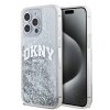DKNY Liquid Glitter Arch Logo Zadný kryt pre iPhone 15 Pro Max Transparent