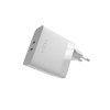 Adaptér FIXED s výstupom 2x USB-C podpora PD 65 W biely