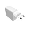 Adaptér FIXED s výstupom 2x USB-C podpora PD 65 W biely
