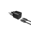 FIXED Mini sieťová nabíjačka s výstupom USB-C a káblom USB-C/Lightning, podpora PD, 1 meter, MFI, 20 W, čierna
