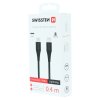 Dátový kábel swissten usb-c / lightning 0,4 m čierny