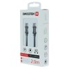 Dátový kábel swissten textile usb-c / lightning 2.0 m čierny