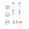 Dátový kábel swissten tpe usb-c/usb-c power delivery 5a (100w) 2,5 m biely