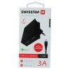 Swissten sieťový adaptér smart ic 2x usb 3a napájací + dátový kábel usb / lightning 1,2 m čierny