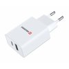 Sieťový adaptér Swissten power delivery 30w 1x usb-c + 1x usb biely