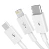 Dátový kábel Baseus CAMLTYS-02 Superior Fast Charging 3v1 USB-C, Lightning, MicroUSB 1,5 m biely