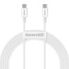 Dátový kábel Baseus CATYS-C02 Superior Fast Charging Data USB-C - USB-C 100W 2m White