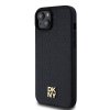 Zadný kožené puzdro DKNY Repeat Pattern Stack Logo Magsafe pre iPhone 15 Plus Black