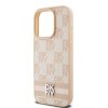 Zadný kryt DKNY PU Leather Checkered Pattern and Stripe pre iPhone 14 Pro Max Pink