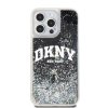 DKNY Liquid Glitter Arch Logo Zadný kryt pre iPhone 14 Pro Max Black