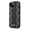 Zadný kryt DKNY PU Leather Checkered Pattern Magsafe pre iPhone 15 Black