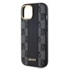 Zadný kryt DKNY PU Leather Checkered Pattern Magsafe pre iPhone 15 Black
