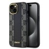 Zadný kryt DKNY PU Leather Checkered Pattern Magsafe pre iPhone 15 Black