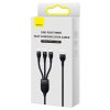 Dátový kábel Baseus CASS030001 Flash Series 3v1 USB-A na USB-C, Lightning, MicroUSB 100W 1,2 m čierny