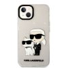 Karl Lagerfeld IML Glitter Karl and Choupette NFT Zadný kryt pre iPhone 13 Transparent