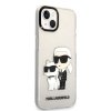 Karl Lagerfeld IML Glitter Karl and Choupette NFT Zadný kryt pre iPhone 13 Transparent