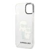 Karl Lagerfeld IML Glitter Karl and Choupette NFT Zadný kryt pre iPhone 13 Transparent
