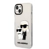 Karl Lagerfeld IML Glitter Karl and Choupette NFT Zadný kryt pre iPhone 13 Transparent