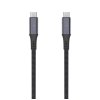 Dlhý nabíjací a dátový opletený kábel FIXED s konektormi USB-C/USB-C, PD 3.1, 2 m, USB4gen2 20Gbps, 4K60Hz, 240W, sivý