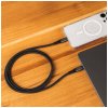 Dlhý nabíjací a dátový opletený kábel FIXED s konektormi USB-C/USB-C, PD 3.1, 2 m, USB4gen2 20Gbps, 4K60Hz, 240W, sivý