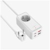 Sieťový predlžovací adaptér FIXED s 2x USB-C a 2x USB GaN III 1,5 m PD 65 W biely